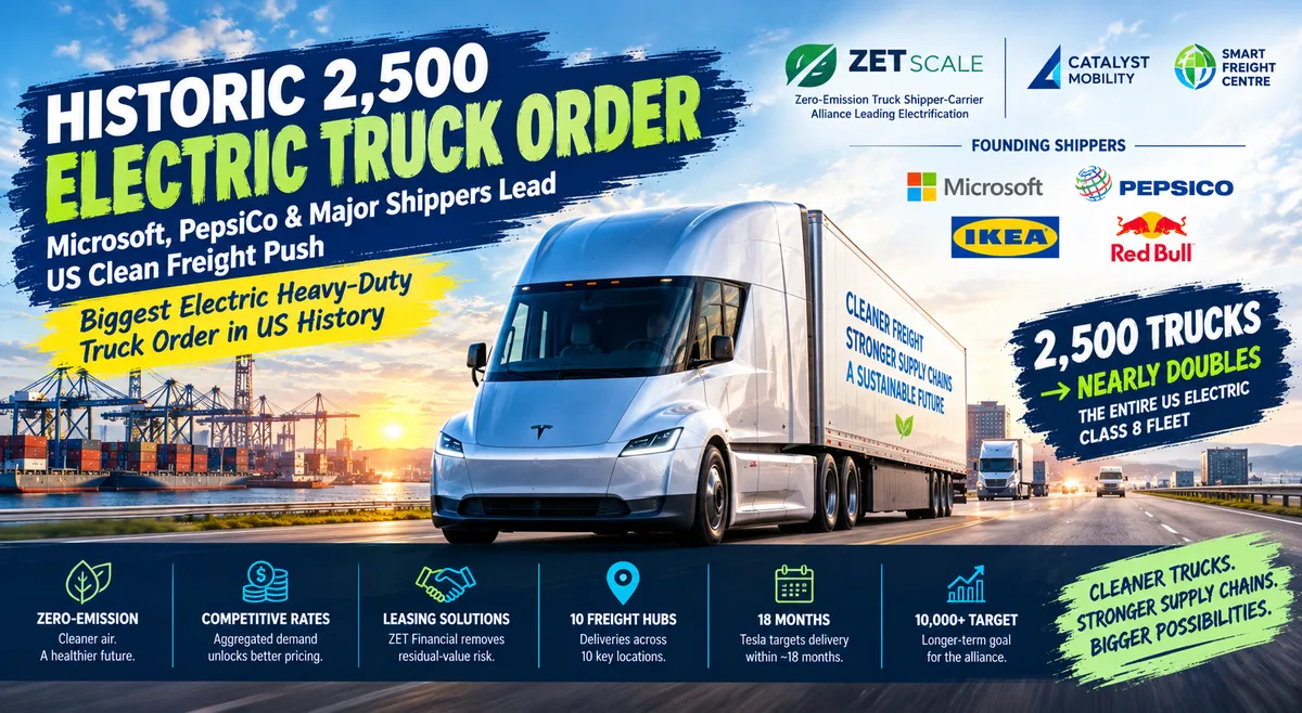 Microsoft, PepsiCo, and Ikea Just Placed America's Biggest Electric Truck Order Ever — 2,500 Tesla Semis