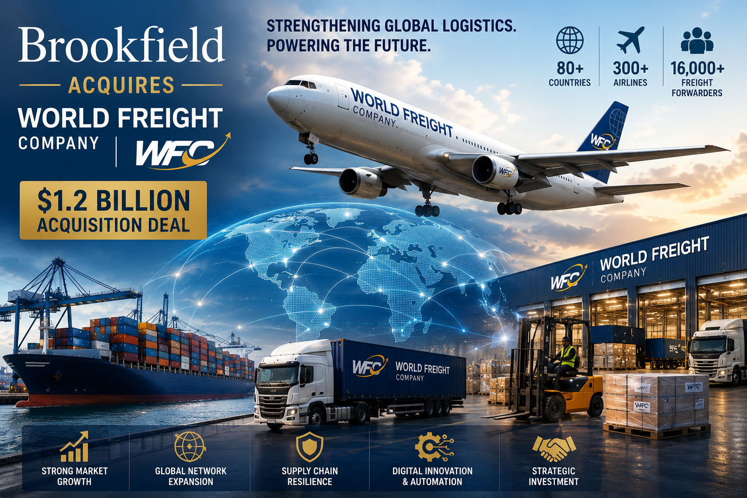 Brookfield Acquires World Freight Company in $1.2 Billion Global Logistics Deal