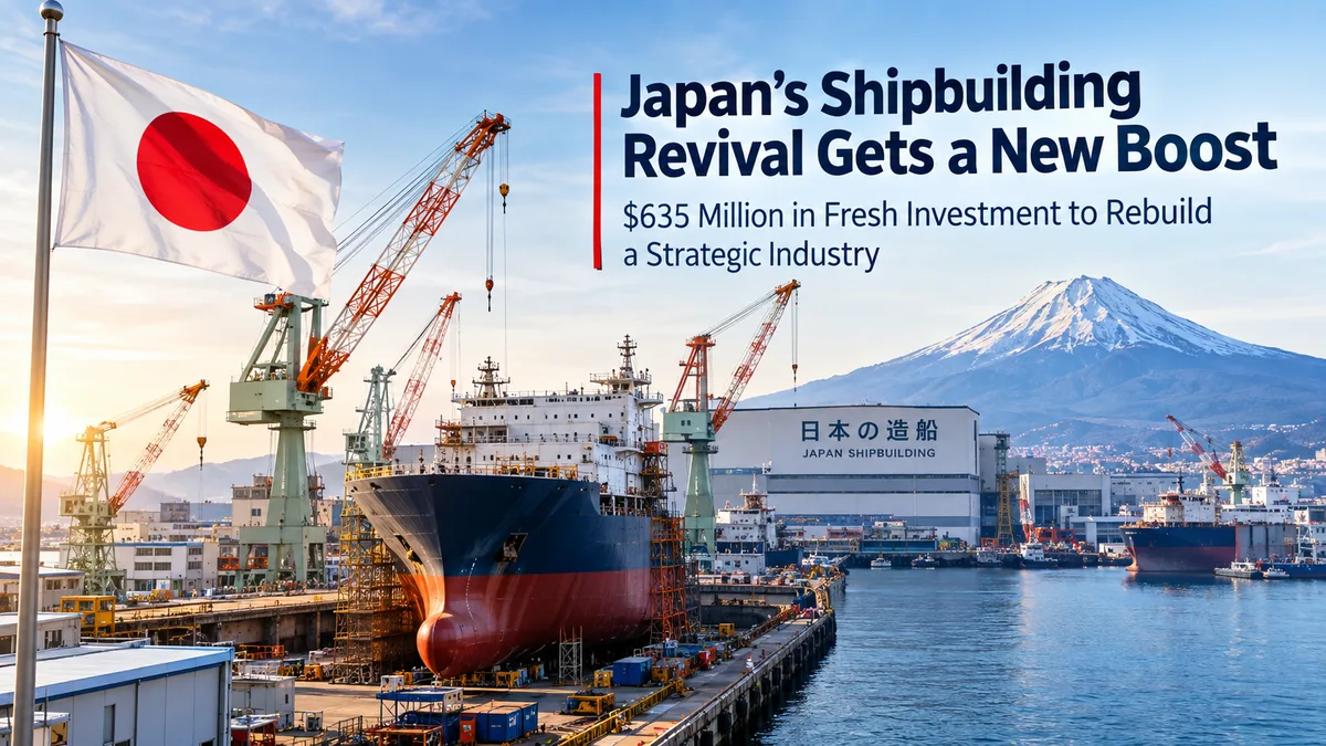 Japan Just Approved Another $635 Million to Rebuild Its Shipbuilding Industry — Here Is Why That Matters for Global Freight Capacity