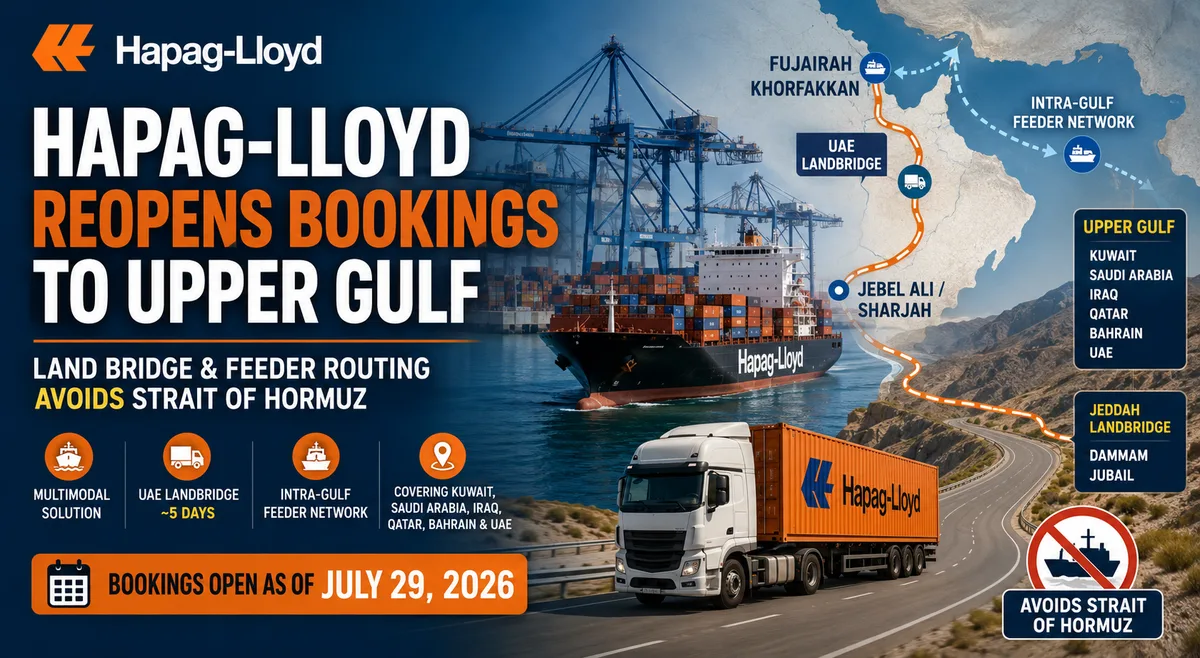 Hapag-Lloyd Just Reopened Upper Gulf Bookings — But the Hormuz Route Is Still Off the Table