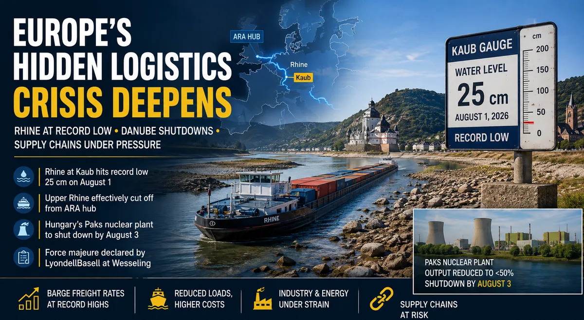 Europe's Rivers Are Hitting Record Lows — And the Freight Crisis Is Already Starting